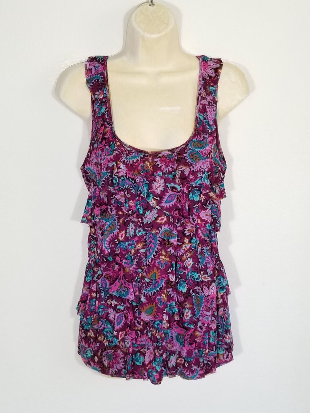 EXPRESS Ruffle Tiered Blouse Top 6870E2M